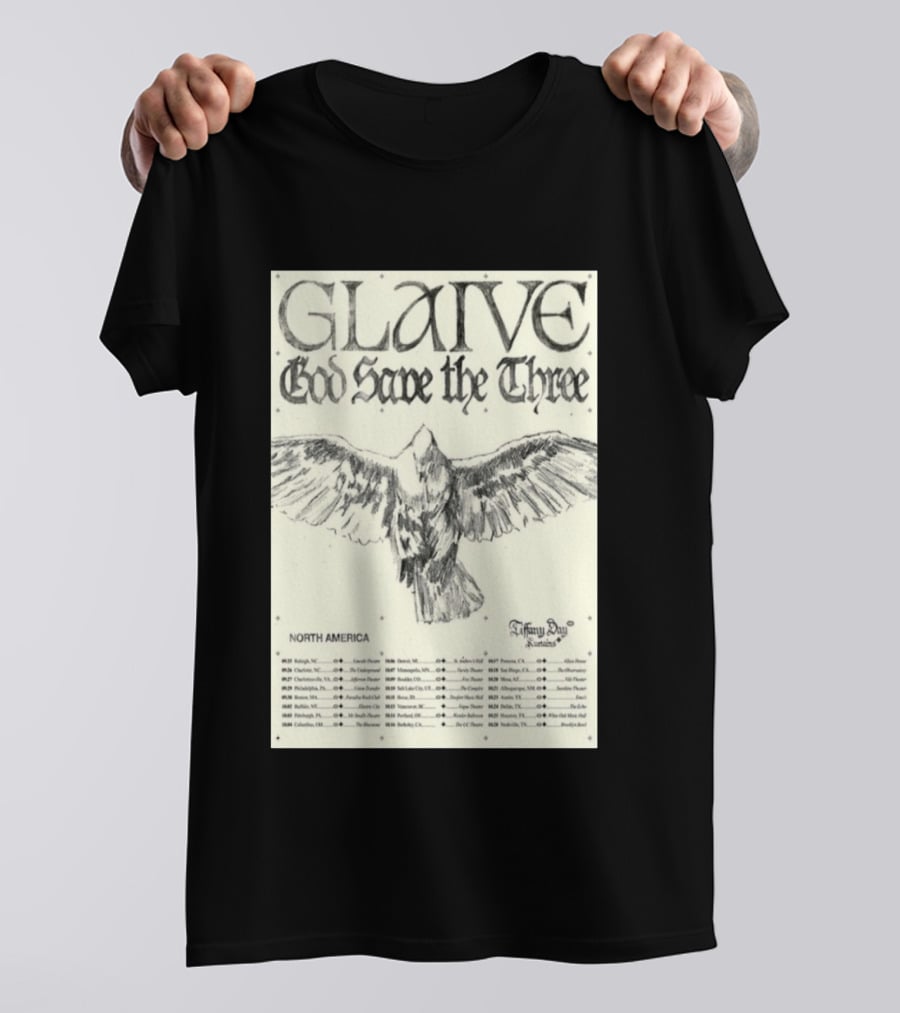 Glaive God Save The Three North America Tour 2026 Tiffany Day T-Shirt