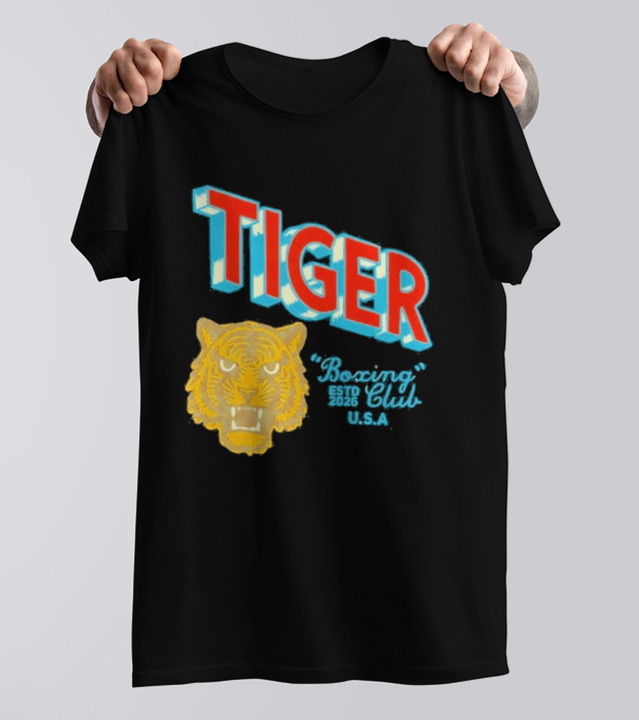 Tiger Boxing Club Estd 2026 USA Tiger Head Logo Sports Team T-Shirt