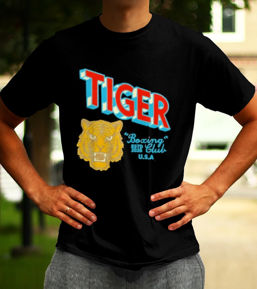 Tiger Boxing Club Estd 2026 USA Tiger Head Logo Sports Team T-Shirt