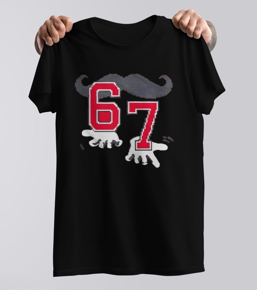 Cincinnati Reds 67 Beard Meme Moustache Hands T-Shirt