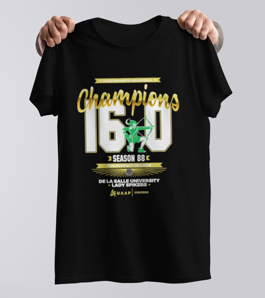 UAAP Women's Volleyball Champions 16 0 Season 88 Perfect De La Salle Lady Spikers T-Shirt