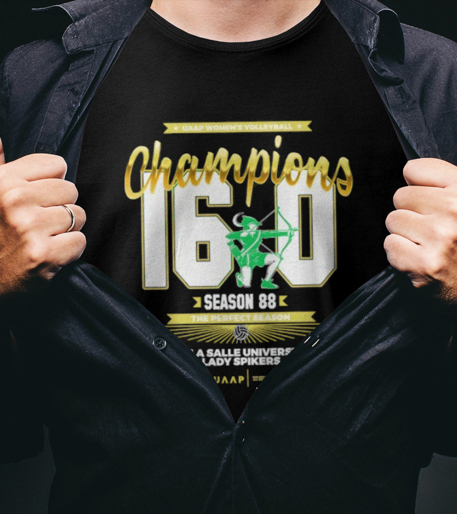UAAP Women's Volleyball Champions 16 0 Season 88 Perfect De La Salle Lady Spikers T-Shirt