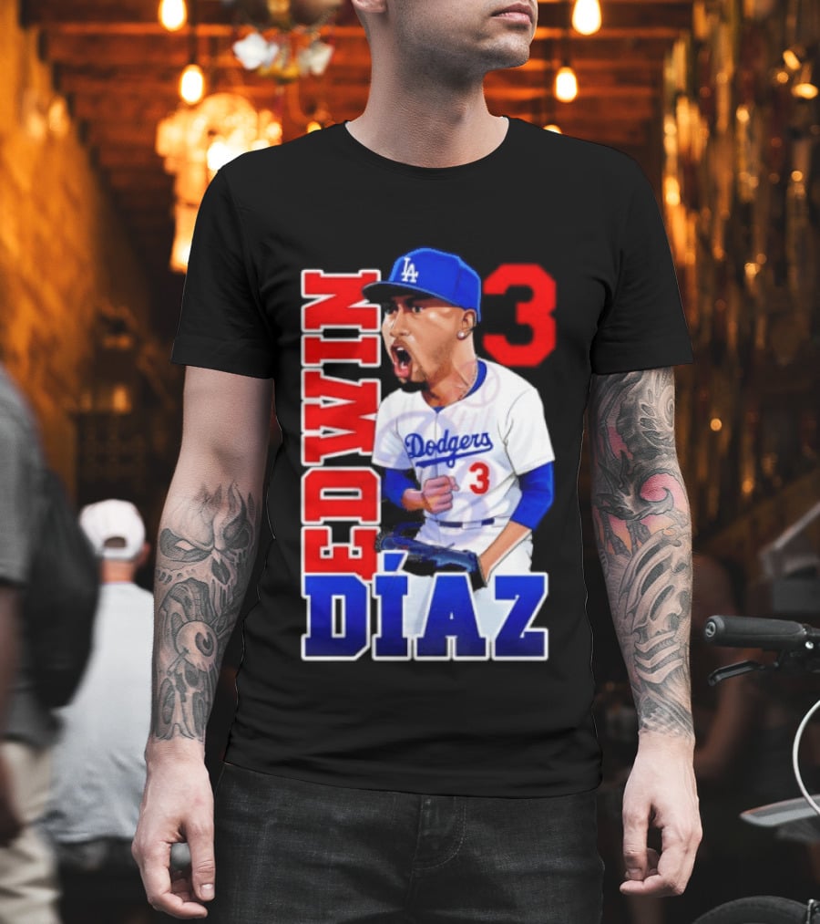 Los Angeles Dodgers Edwin Díaz Number 3 MLB Baseball 2026 T-Shirt