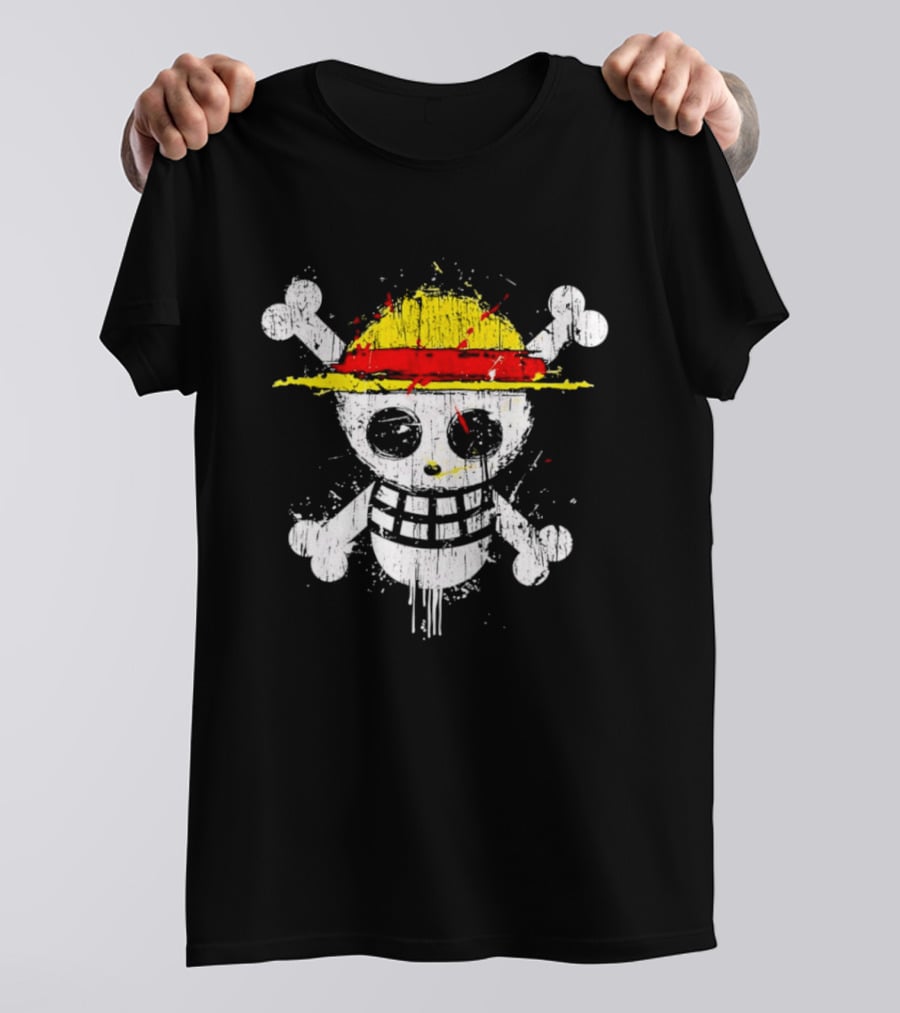 Jolly Roger Straw Hat Pirate Skull Monkey D. Luffy One Piece T-Shirt