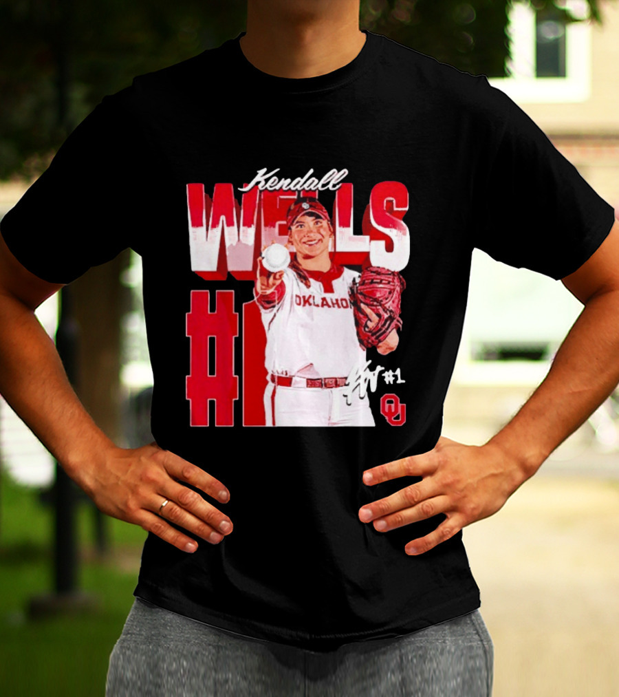 Kendall Wells Oklahoma Sooners Softball Player #1 T-Shirt