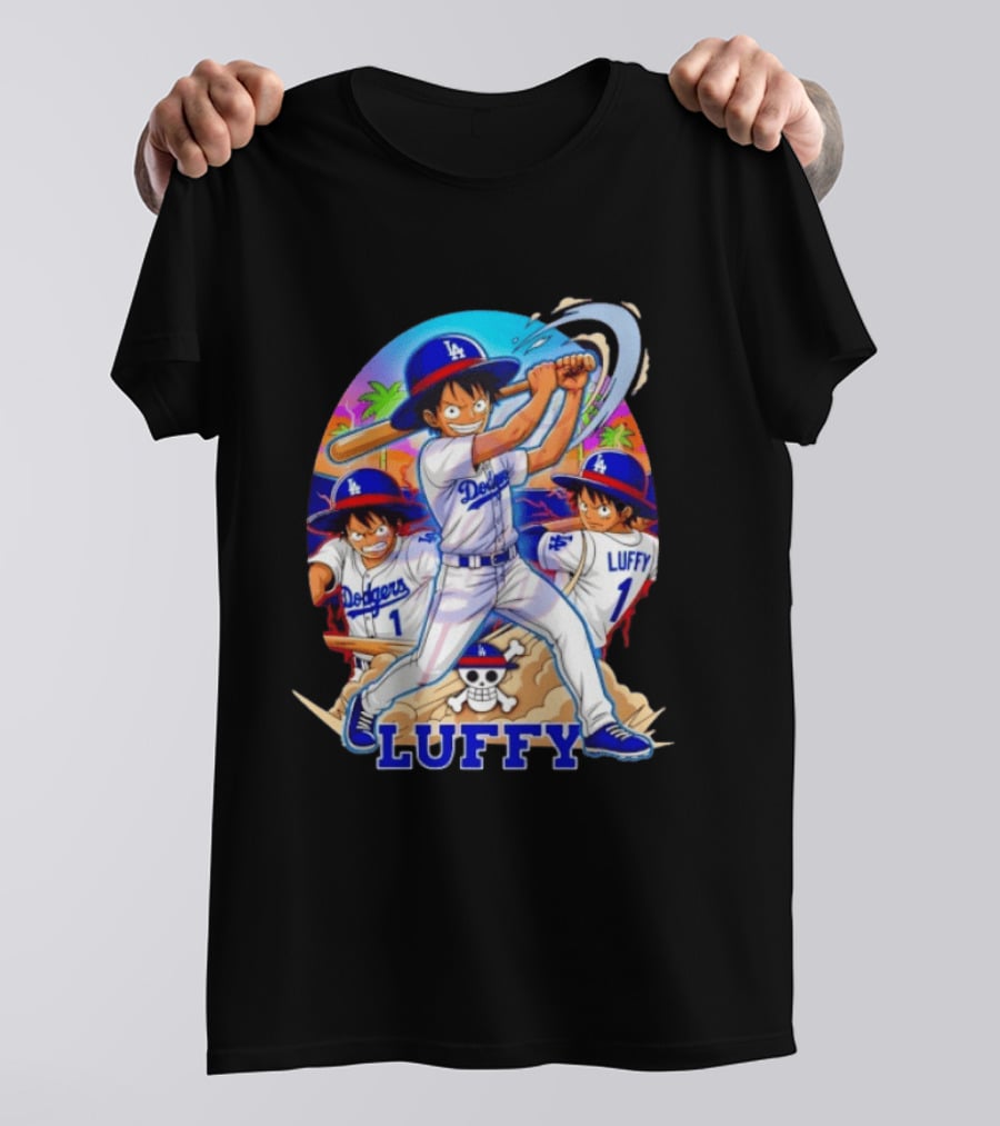 Monkey D. Luffy Dodgers Baseball 2026 Anime T-Shirt
