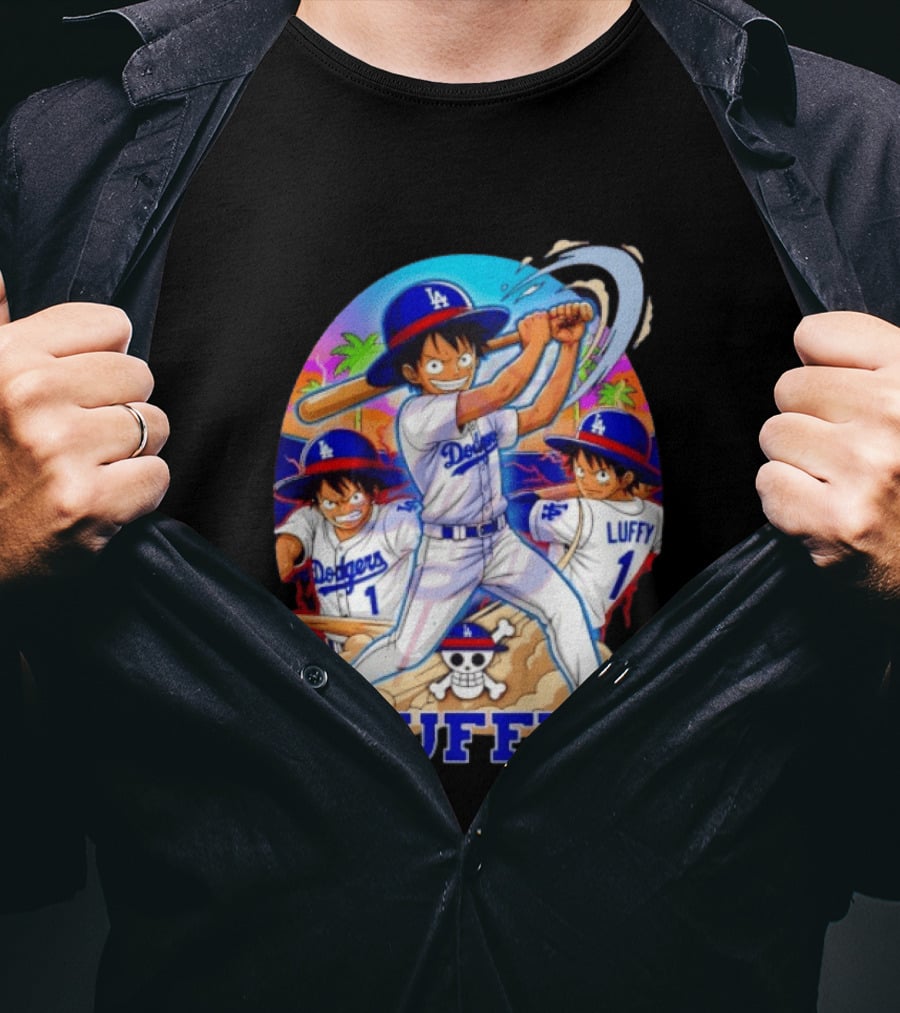 Monkey D. Luffy Dodgers Baseball 2026 Anime T-Shirt