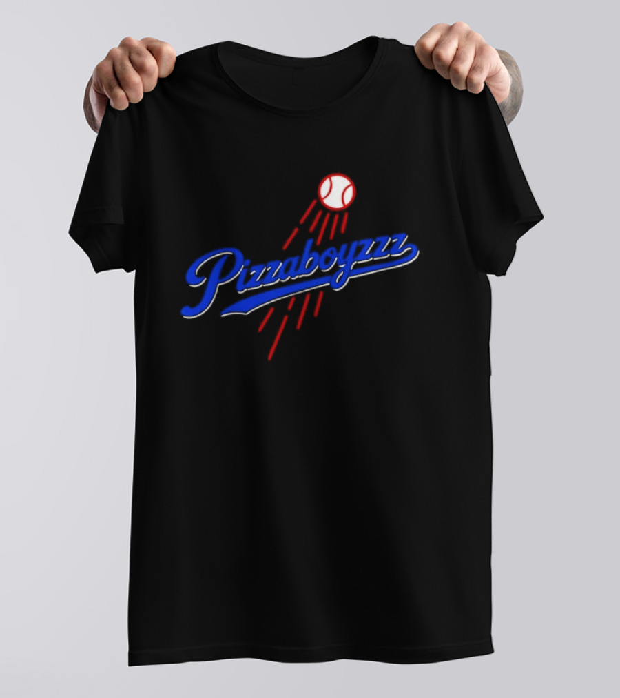 Pizzaboyzzz Los Angeles Dodgers MLB Baseball 2026 Baseball Projectile Motif T-Shirt