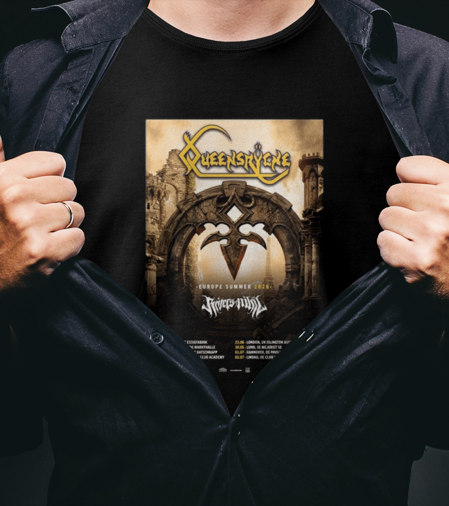 Queensryche Europe Summer 2026 Tour Dates Band T-Shirt