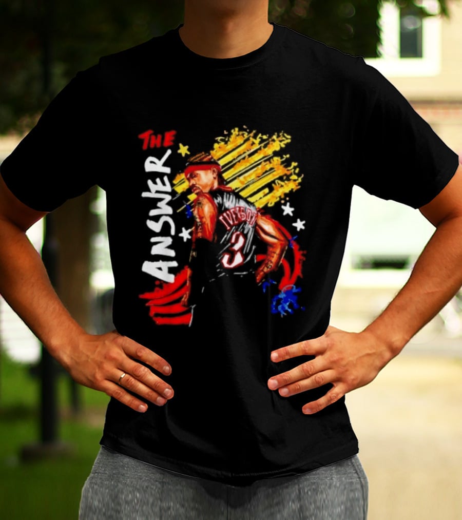 Allen Iverson The Answer Philadelphia 76ers Number 3 Basketball T-Shirt