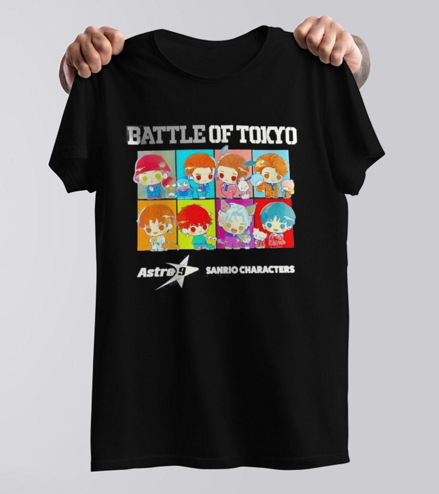 Battle Of Tokyo Astro 9 Sanrio Characters Cute Colorful Anime Collaboration T-Shirt