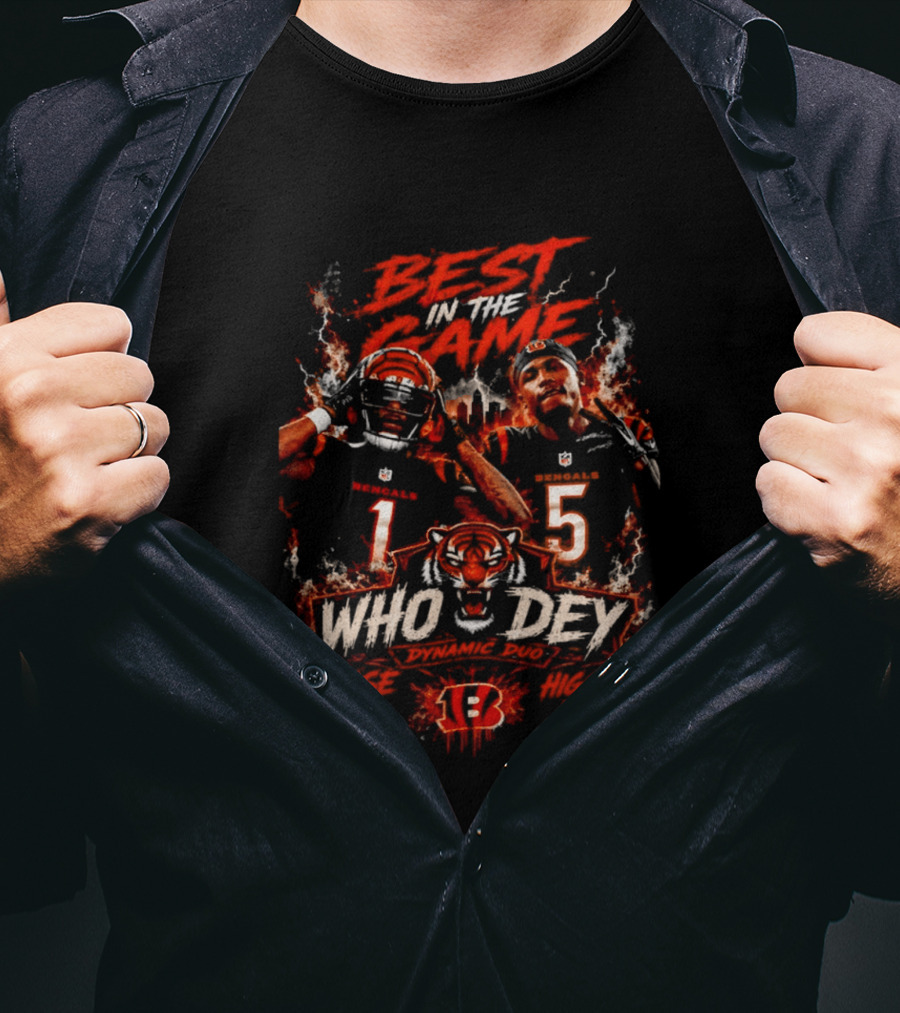 Best In The Game Who Dey 1 5 Cincinnati Bengals Tiger T-Shirt