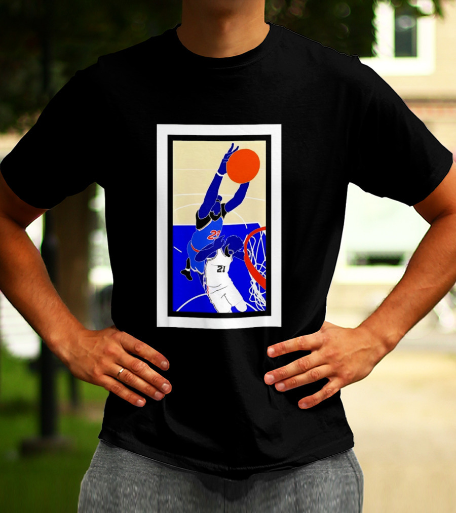 Mitchell Robinson Slam Dunk Over Joel Embiid New York Knicks T-Shirt