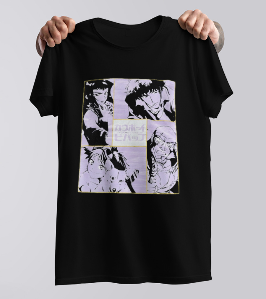 Cowboy Bebop Anime Characters Collage Faye Spike Ein Jet T-Shirt