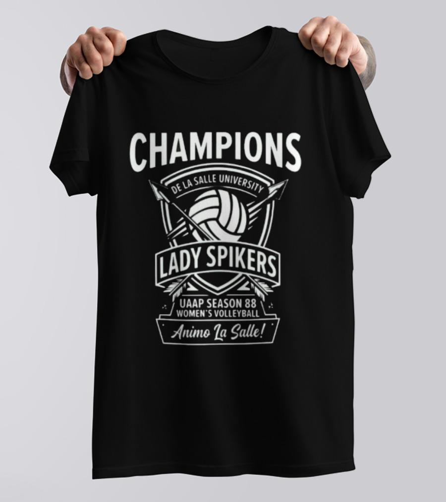 Champions De La Salle University Lady Spikers UAAP Season 88 Women's Volleyball Animo La Salle T-Shirt