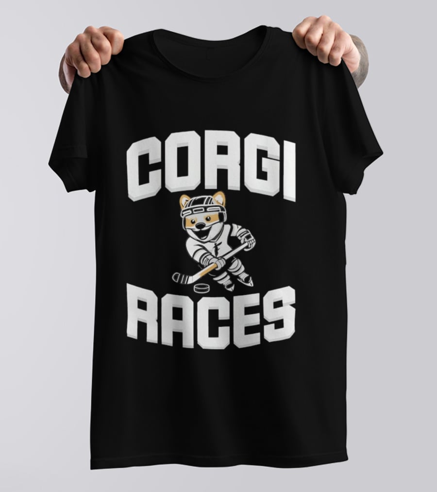 Fargo Force 2026 Corgi Ice Hockey Races T-Shirt