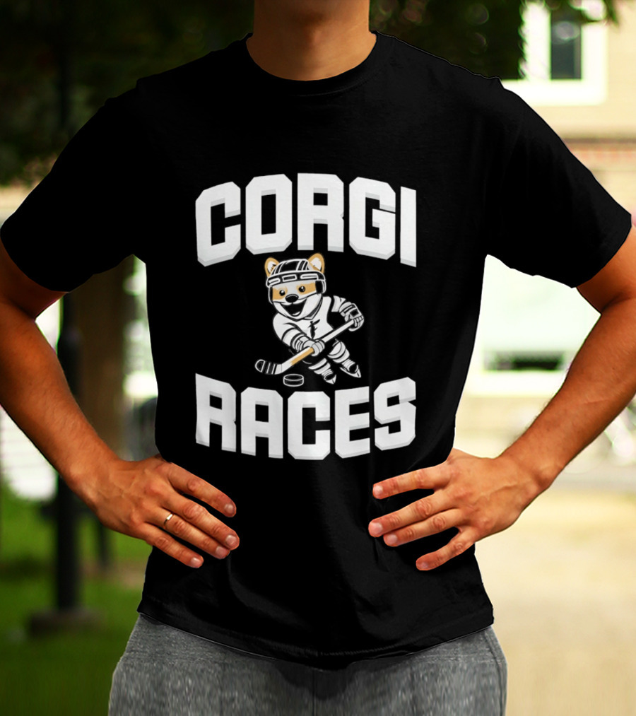Fargo Force 2026 Corgi Ice Hockey Races T-Shirt