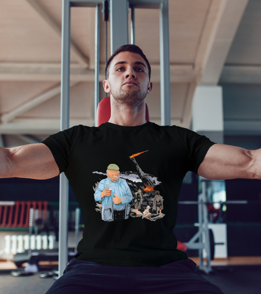 Fred Dibnah Thumbs Up At Mount Doom By Jim'll Paint It T-Shirt