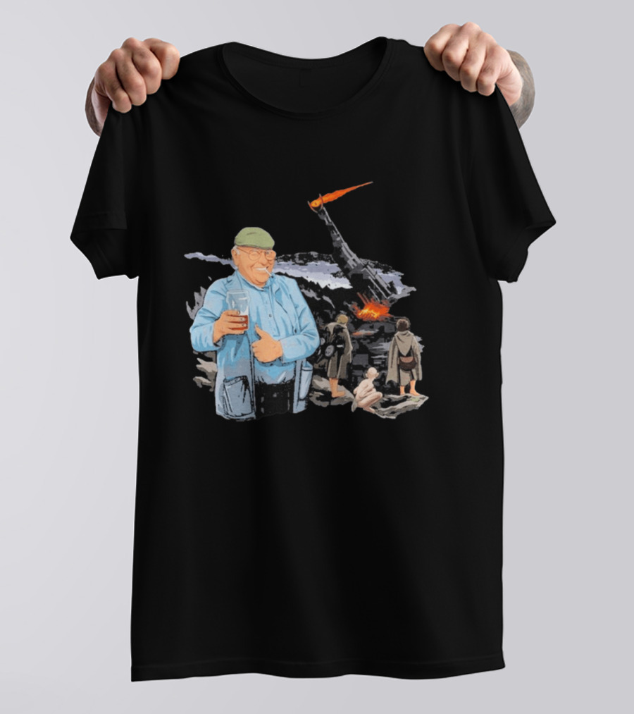 Fred Dibnah Thumbs Up At Mount Doom By Jim'll Paint It T-Shirt