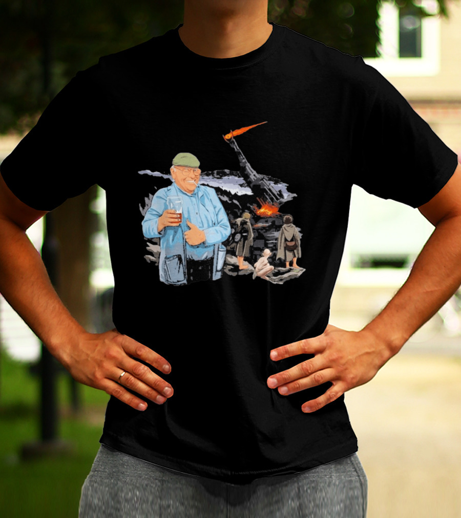Fred Dibnah Thumbs Up At Mount Doom By Jim'll Paint It T-Shirt
