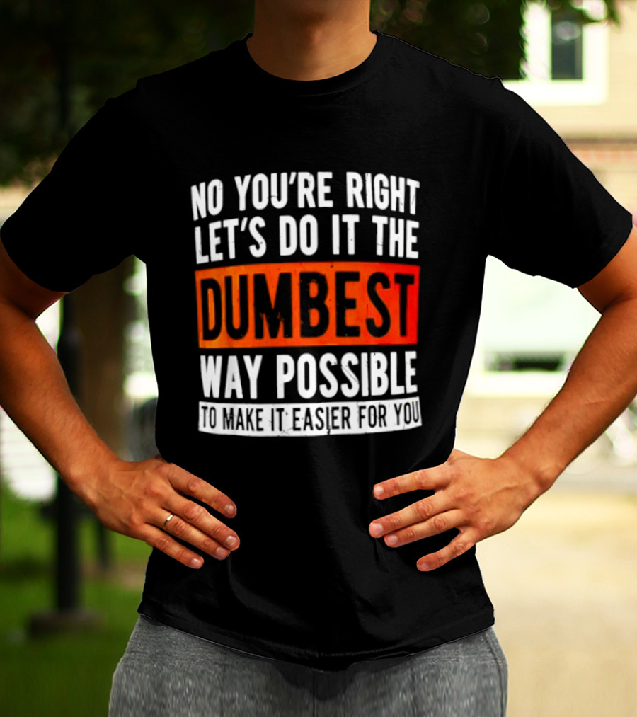 No You're Right Let's Do It The Dumbest Way Possible To Make It Easier For You T-Shirt