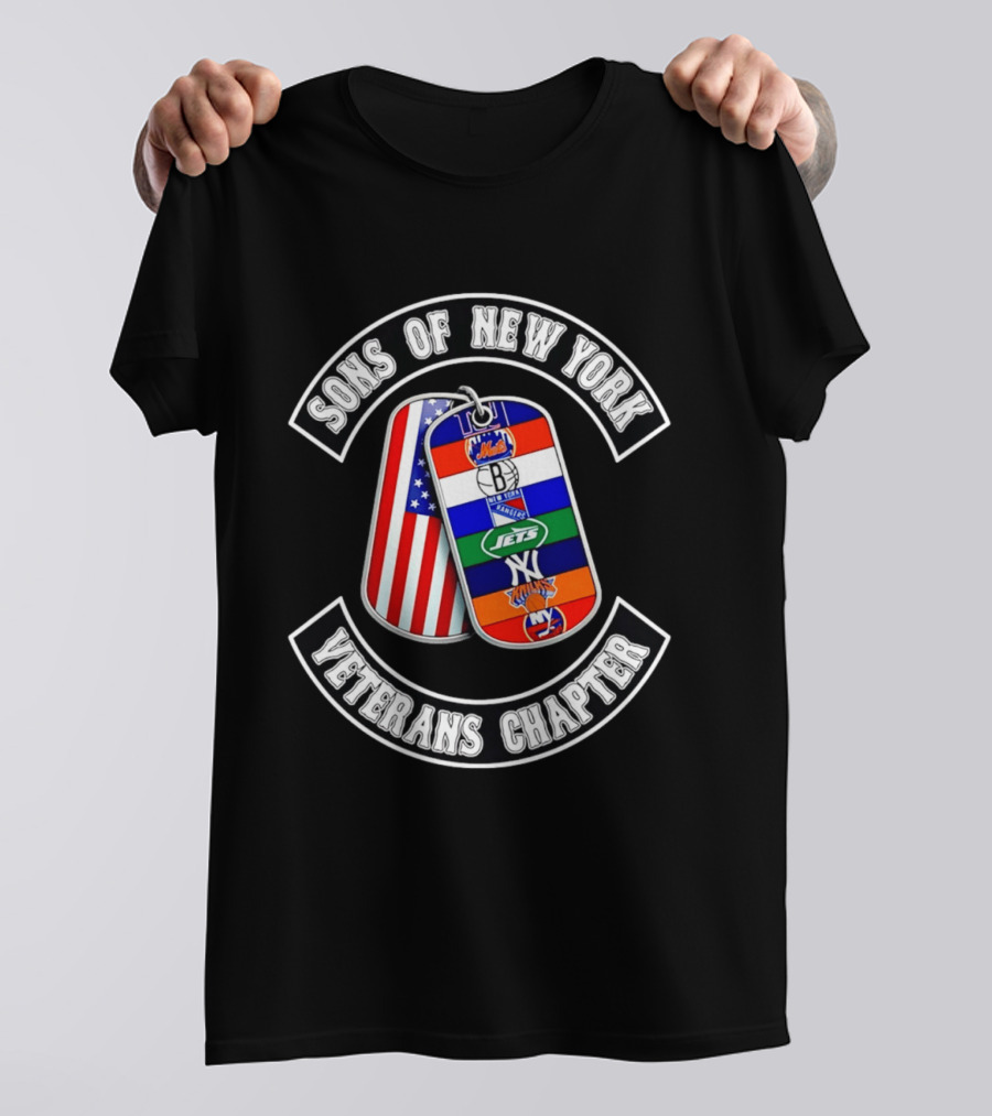 Sons Of New York Mets Brooklyn Yankees Jets Knicks Rangers Islanders Veterans Chapter T-Shirt