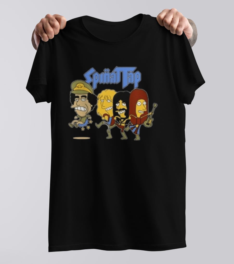 Spinattap 1992 World Tour London Paris Munich Springfield Gaddafi Cartoon Characters T-Shirt