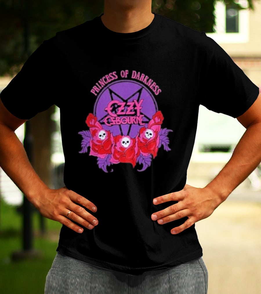 Ozzy Osbourne Princess Of Darkness Roses Skulls T-Shirt