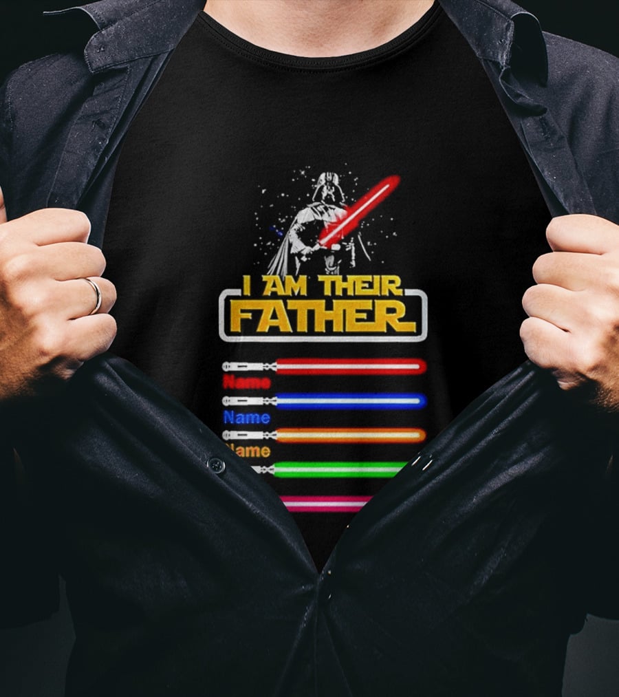 I Am Their Father Personalized Father's Day Star Wars Lightsabers T-Shirt