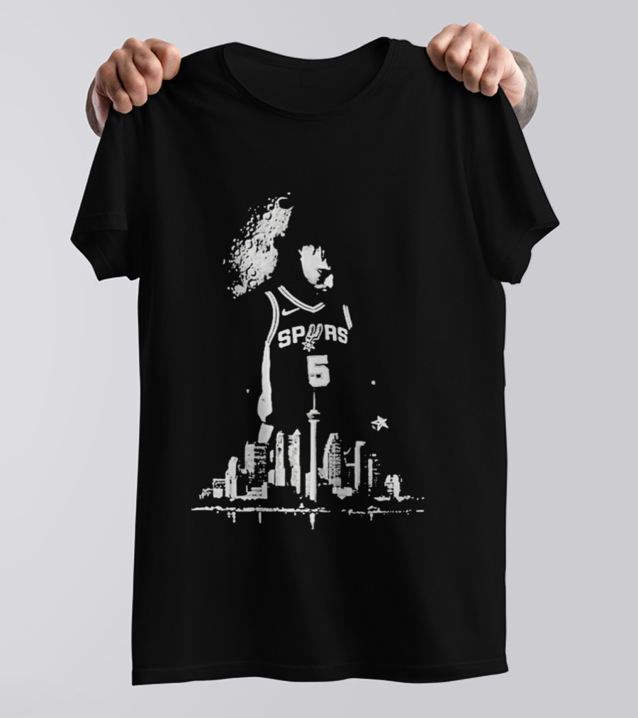 Stephon Castle Spurs Jersey San Antonio Skyline Basketball T-Shirt