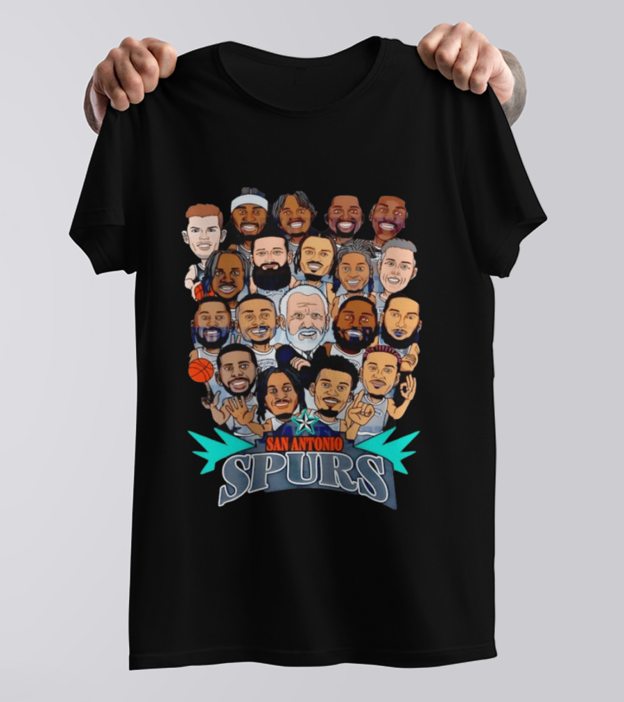 San Antonio Spurs Caricature Team Roster 2026 T-Shirt