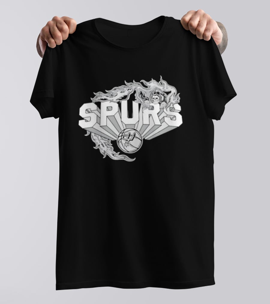 San Antonio Spurs Warren Lotas Flames 2026 Basketball Collaboration T-Shirt
