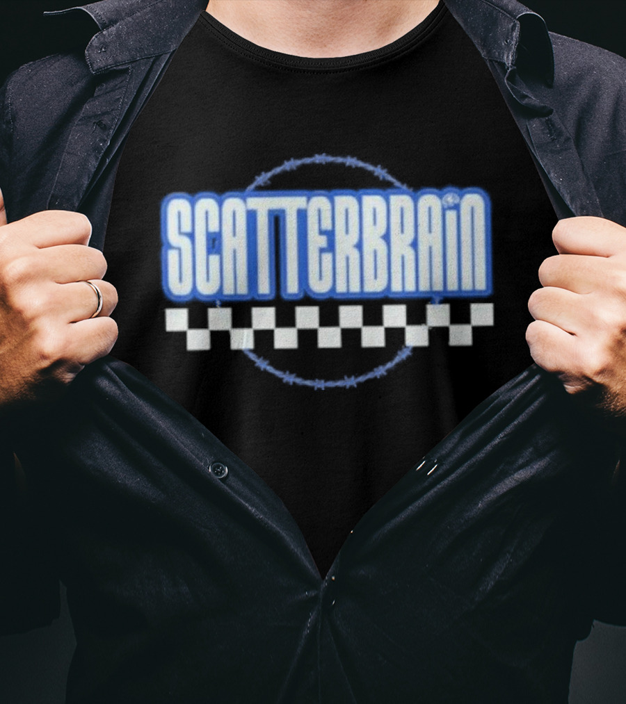 Scatterbrain Magazine Blue Checkered T-Shirt