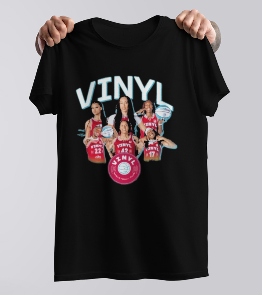 Vinyl Basketball Club Player Team Spirit With Basketball Stars T-Shirt