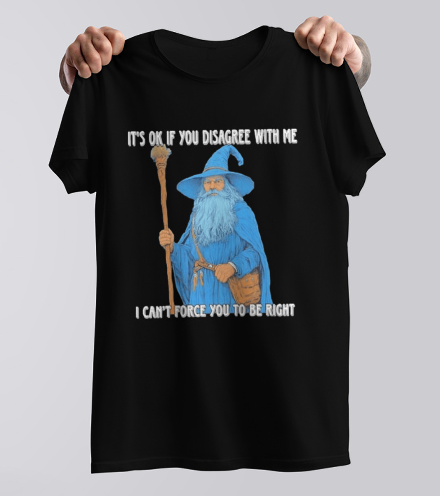 Wizard It's Ok If You Disagree With Me I Can't Force You To Be Right T-Shirt