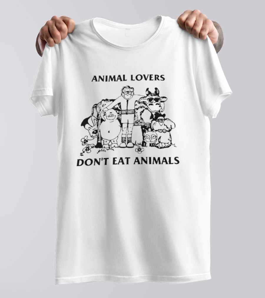 Animal Lovers Don't Eat Animals Group Hug Animals T-Shirt