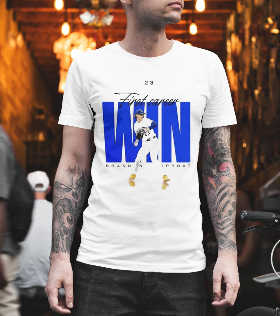 Brandon Sproat 23 Brewers First Career Win T-Shirt