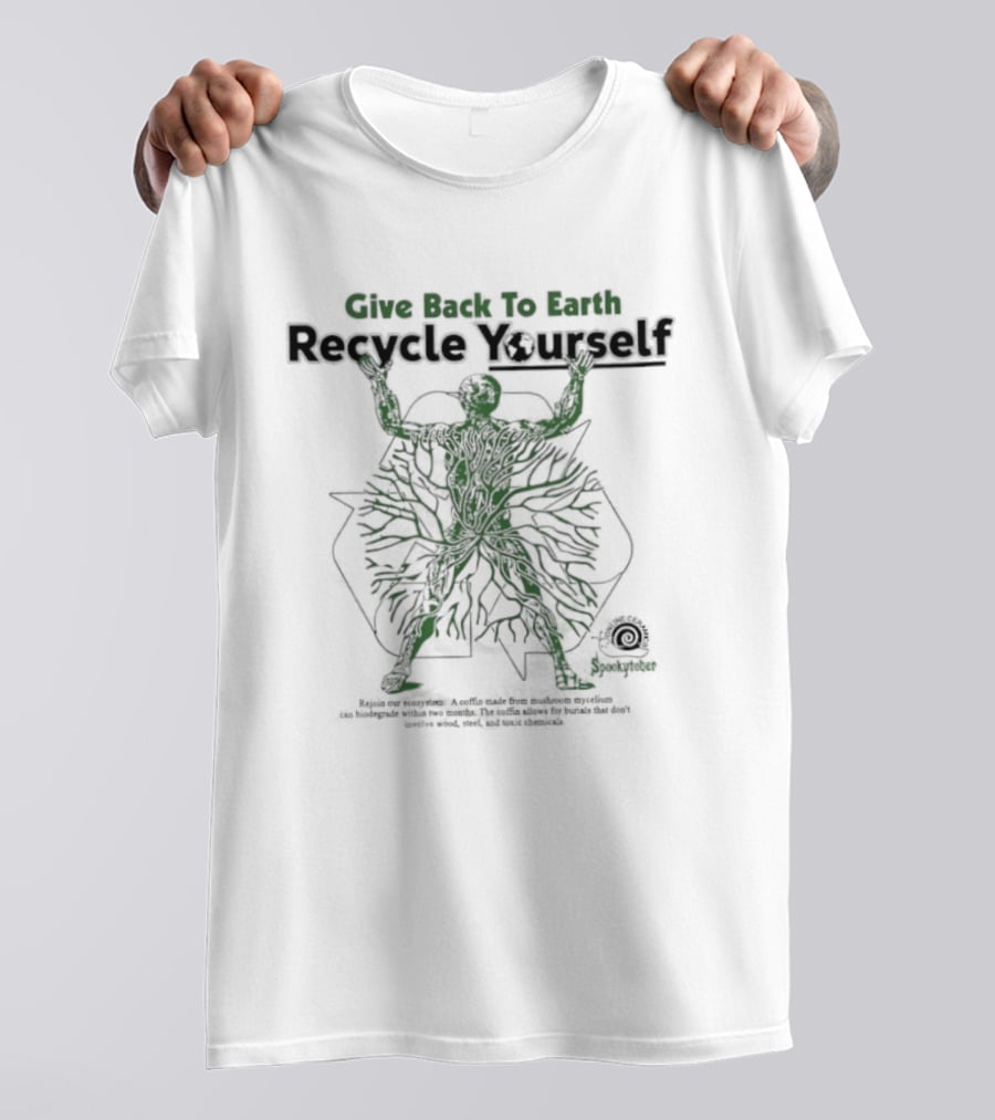 Recycle Yourself Give Back To Earth Eco Symbol Roots And Geometry T-Shirt