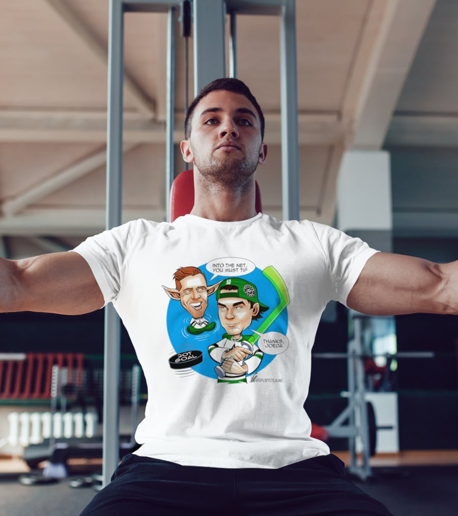 Joe Pavelski Wyatt Johnston Dallas Stars Into The Net You Must Tip T-Shirt