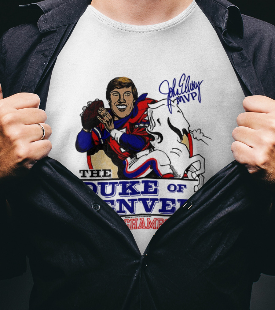 John Elway The Duke Of Denver AFC Champs MVP Caricature T-Shirt