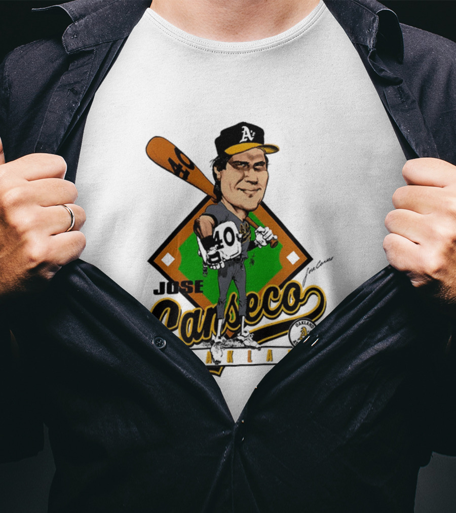 Jose Canseco Oakland A's Baseball Caricature T-Shirt