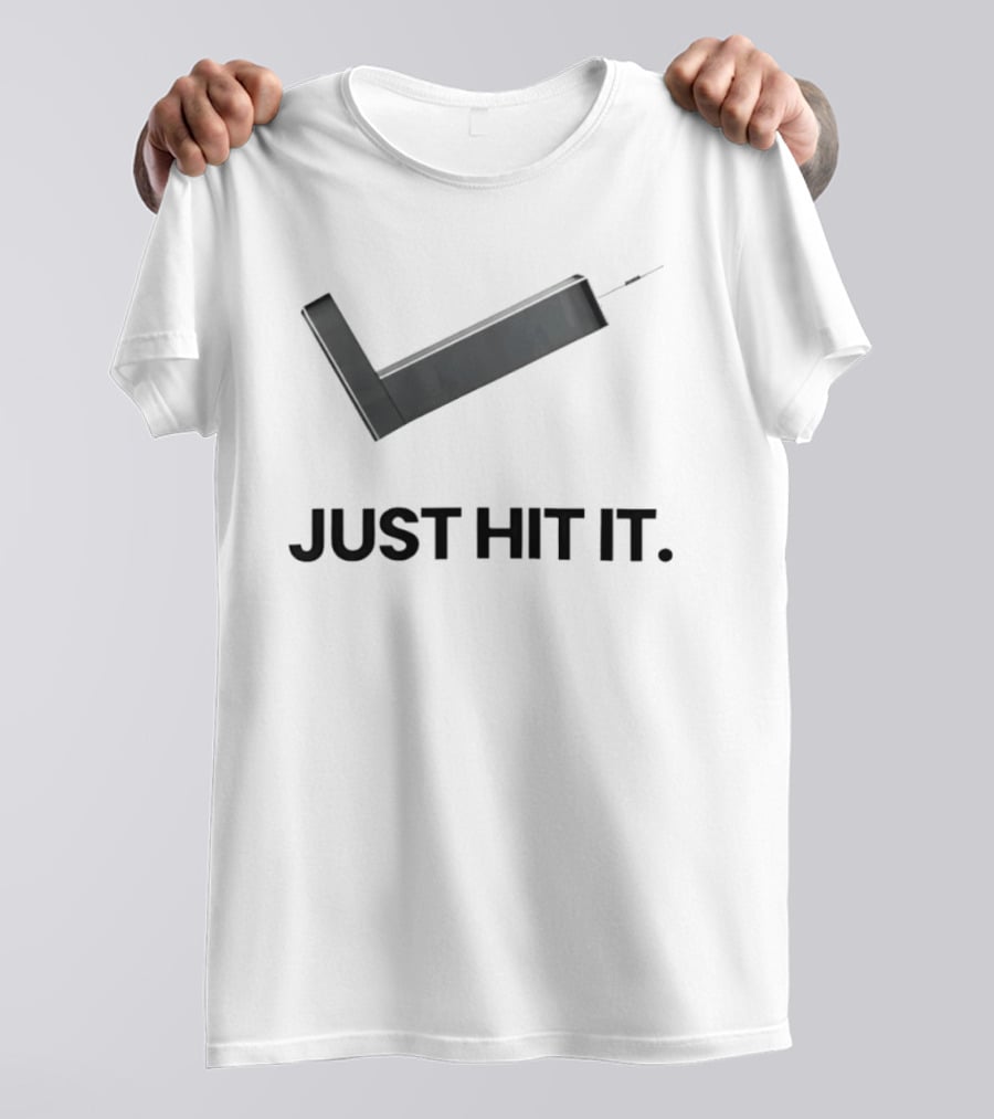 Just Hit It Nike Parody Putter Golf Satire T-Shirt