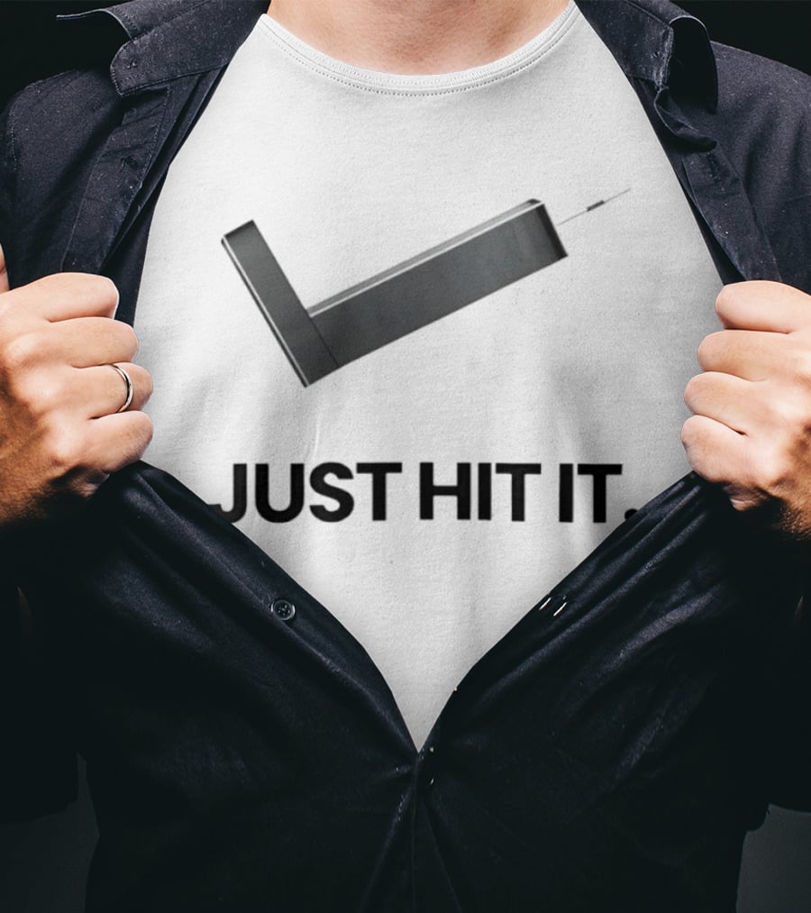 Just Hit It Nike Parody Putter Golf Satire T-Shirt