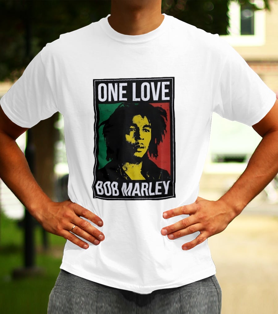 One Love Bob Marley Reggae Rastafarian Tricolor T-Shirt