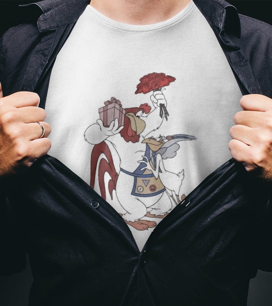 Foghorn Leghorn Miss Prissy Valentine Looney Tunes Classic Characters T-Shirt