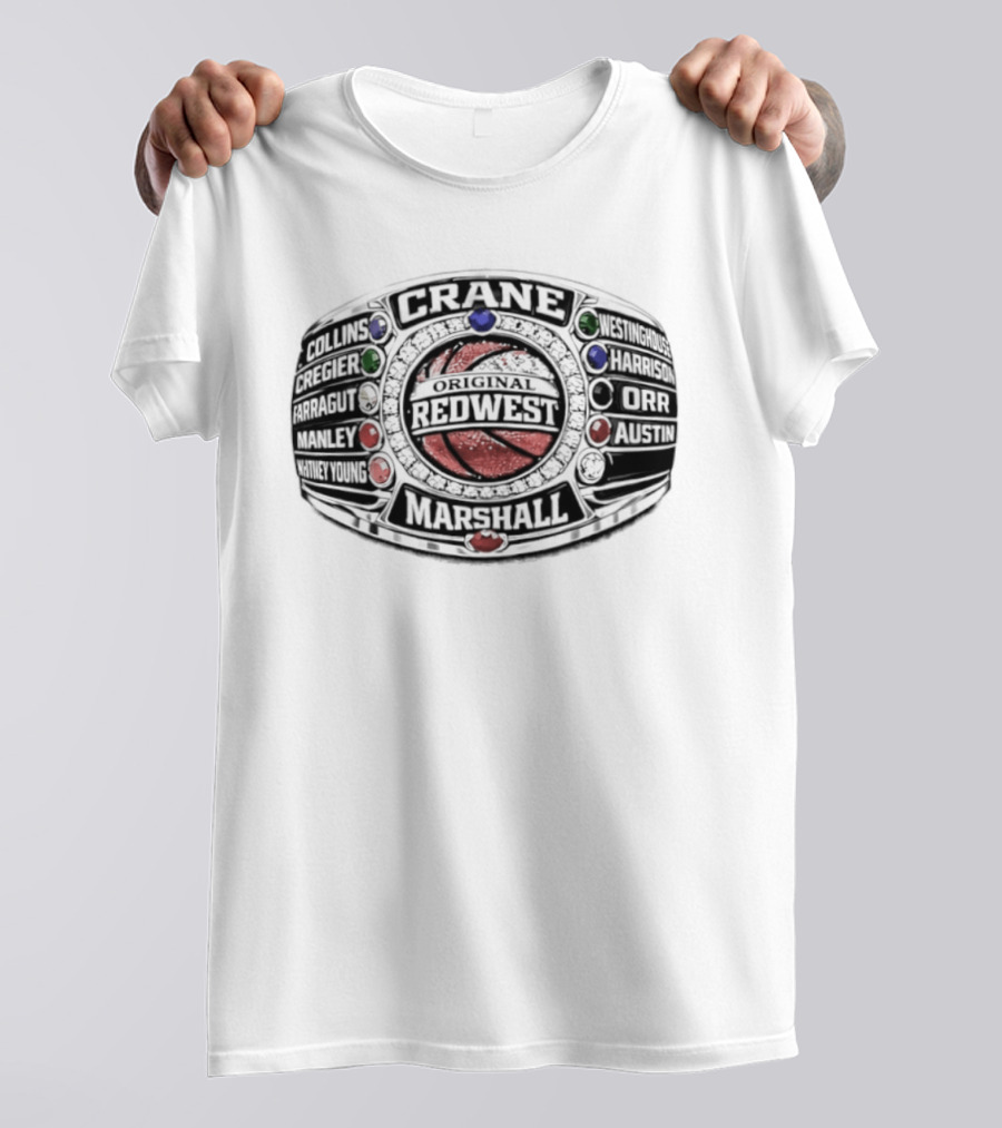 Original Redwest Crane Marshall Basketball Championship Ring T-Shirt