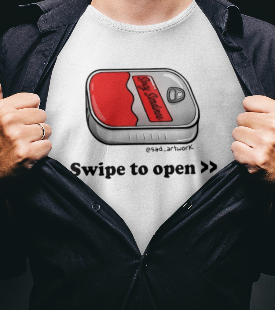 Spicy Sardines Swipe To Open Can Print T-Shirt