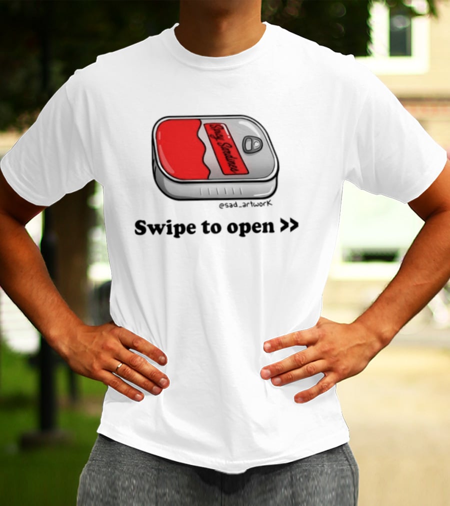 Spicy Sardines Swipe To Open Can Print T-Shirt