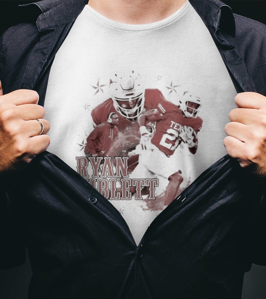 Texas Longhorns NCAA Football Ryan Niblett Collage Stars And Athlete Number T-Shirt