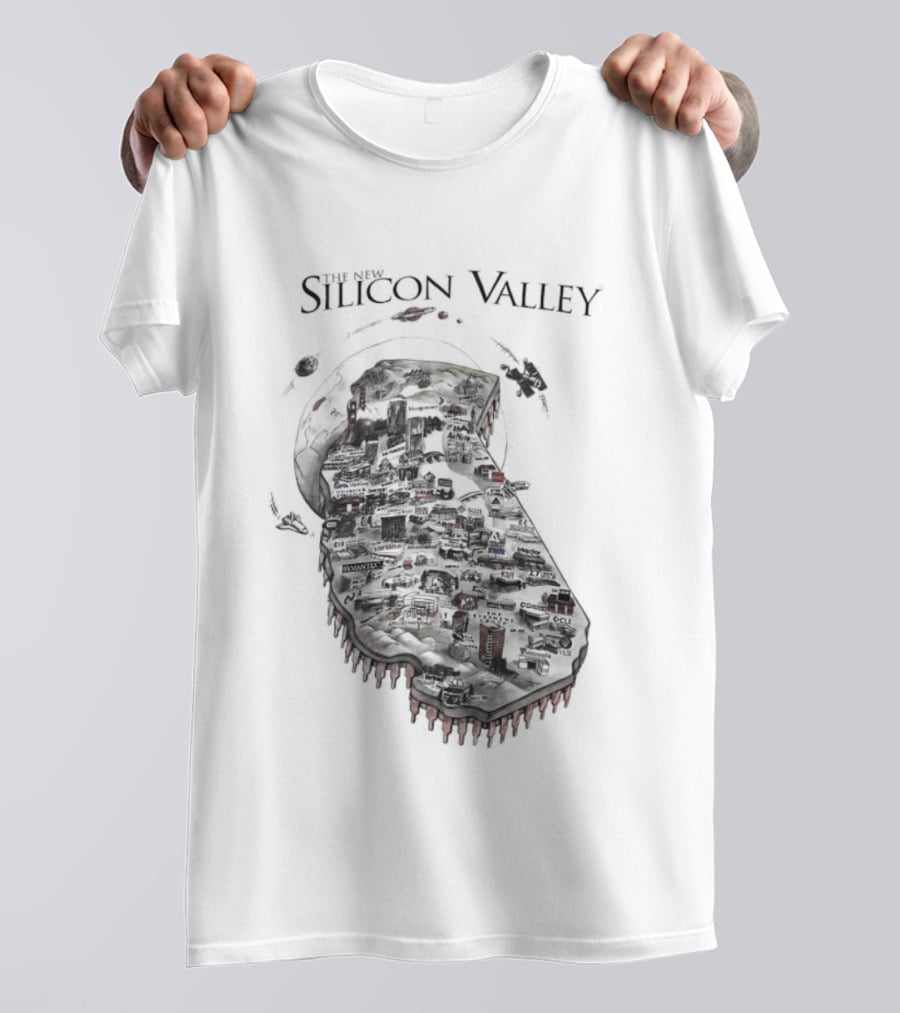 Silicon Valley Fly Map Circuit Board T-Shirt